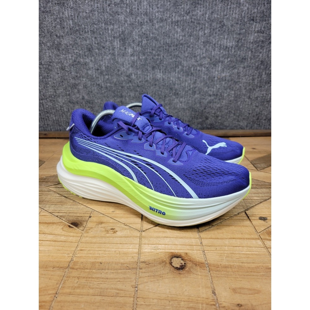 PUMA MagMax Nitro Men's 9 Blue Green Athletic Running Shoes Cushion Comfort
